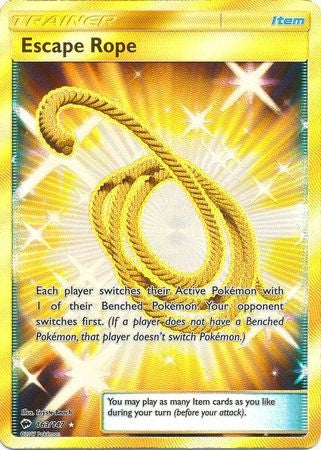 Escape Rope 163/147 Secret Rare - Pokemon Sun & Moon Burning Shadows Card