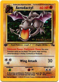 Pokemon Pre-Release Holo Rare Promo Card - Aerodactyl 1/62