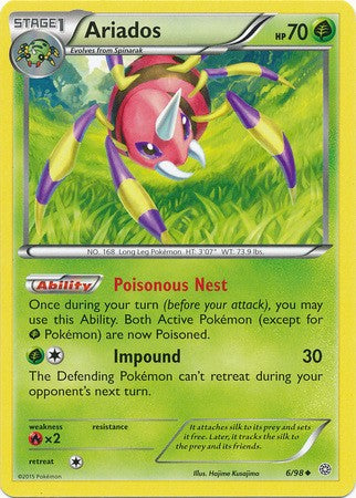 Ariados 6/98 UNCOMMON - Pokemon XY Ancient Origins Card