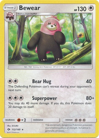 Bewear 112/149 Rare - Pokemon Sun & Moon Base Set Single Card PokeOrder.com Bewear 112/149 Rare - Pokemon Sun & Moon Base Set Single Card PokeOrder.com