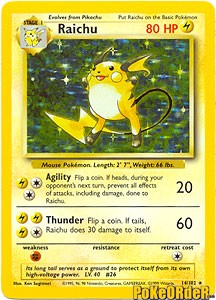 Pokemon Basic Holofoil Card - Raichu 14/102