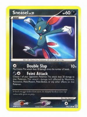 Pokemon Diamond & Pearl Common Card - Sneasel 100/130