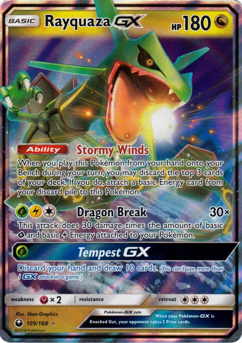 Rayquaza GX 109/168 Ultra Rare - Celestial Storm SM7 Pokemon Card