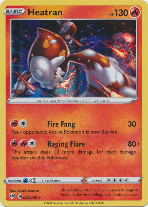 Heatran - 025/189 Pokemon » SWSH Darkness Ablaze Holo Rare