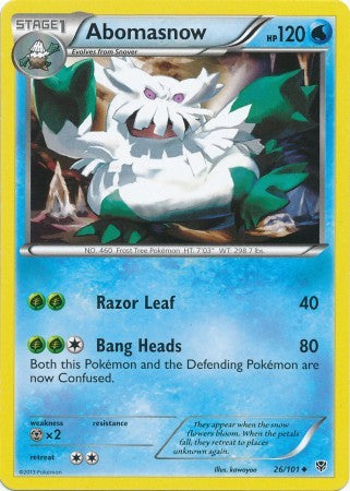 Pokemon Black & White Plasma Blast Uncommon Abomasnow #26 Pokemon Black & White Plasma Blast Uncommon Abomasnow #26