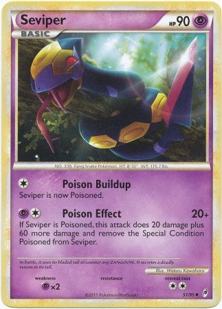 Pokemon Call Of Legends Seviper 51/95 Uncommon Card PokeOrder.com Pokemon Call Of Legends Seviper 51/95 Uncommon Card PokeOrder.com