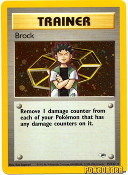Pokemon Gym Heroes Holo Card - Brock 15/132