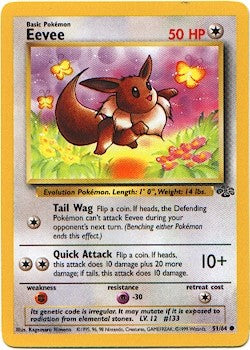 Pokemon Jungle Common Card - Eevee 51/64