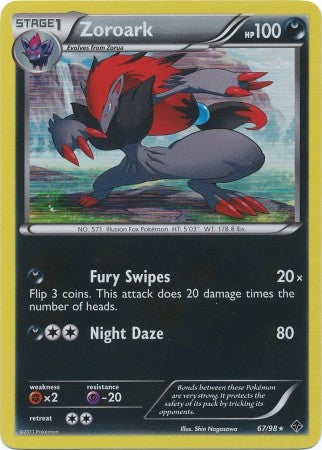 Pokemon Emerging Powers Holo Rare Card - Zoroark 67/98