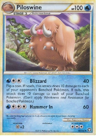 Pokemon Card HS Triumphant Piloswine Uncommon 48/102
