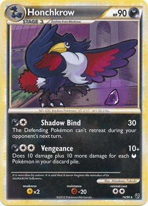 Pokemon Card HeartGold SoulSilver HS Undaunted Rare Honchkrow 16/90