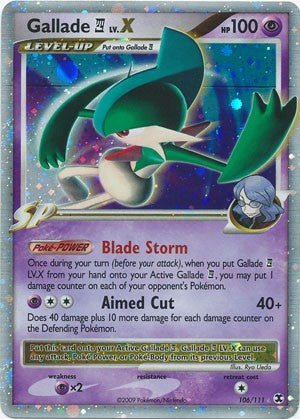 Pokemon Rising Rivals Ultra Rare Card - Gallade 4 LV.X 106/111