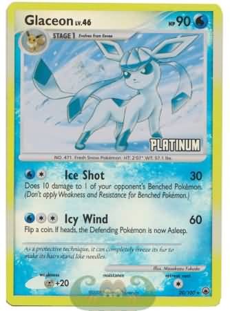Pokemon Burger King Rare Promo Single Card - Glaceon 20/100
