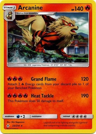 Arcanine - 22/214 - Sun & Moon: Unbroken Bonds Rare