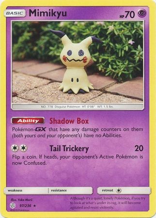Mimikyu - 97/236 - Rare Sun & Moon: Cosmic Eclipse Singles PokeOrder.com Mimikyu - 97/236 - Rare Sun & Moon: Cosmic Eclipse Singles PokeOrder.com