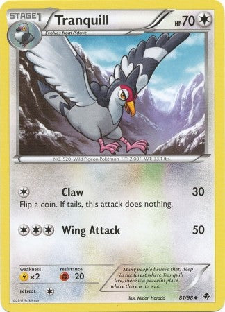 Pokemon Emerging Powers Uncommon Card - Tranquill 81/98