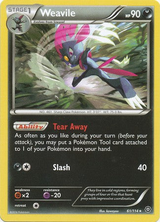 Weavile 61/114 Rare - Pokemon XY Steam Siege Card