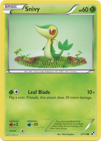 Pokemon Black & White Snivy 2/114 Common Card