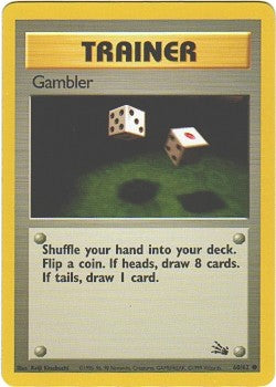 Pokemon Fossil Common Card - Trainer Gambler 60/62