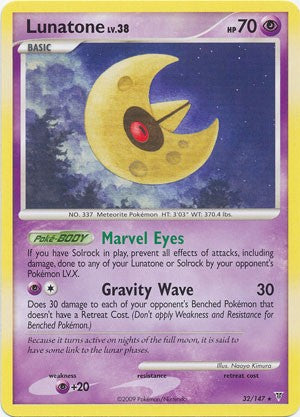 Pokemon Supreme Victors Rare Card - Lunatone 32/147