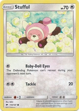 Stufful 110/147 Common - Pokemon Sun & Moon Burning Shadows Card