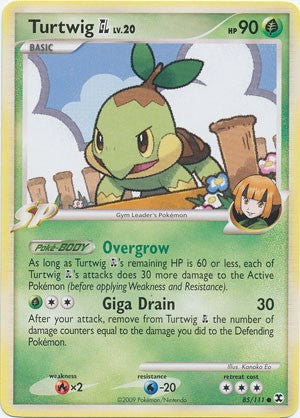 Pokemon Platinum Rising Rivals Single Card Common Turtwig GL 85/111