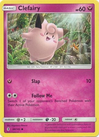 Pokemon Trading Card Game Sun & Moon Guardians Rising Common Clefairy #88 Pokemon Trading Card Game Sun & Moon Guardians Rising Common Clefairy #88