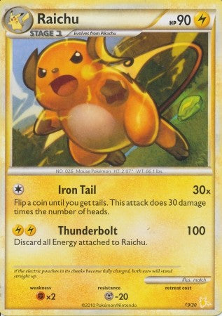 Pokemon Rare Promo Single Card - Raichu 19/30