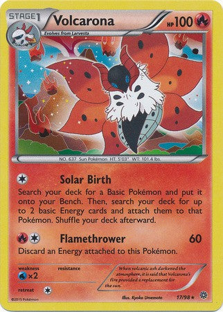 pokemon volcarona card Pokemon X & Y Ancient Origins Single Card Rare Holo Volcarona #17