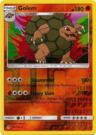 Golem - 89/214 - Sun & Moon: Unbroken Bonds Rare Reverse Holo