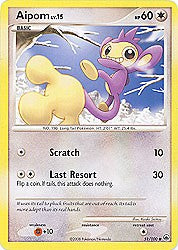 Pokemon Diamond and Pearl Majestic Dawn- Aipom(Common)