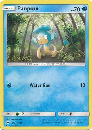 Panpour 36/147 Common - Pokemon Sun & Moon Burning Shadows Card