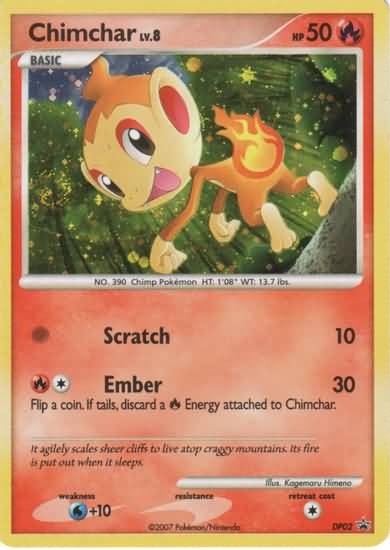 Pokemon Diamond & Pearl Holo Rare Promo Card - ChimChar DP02