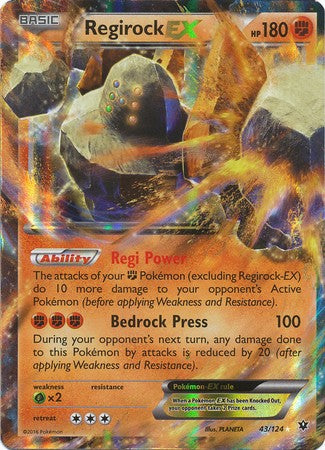 Regirock EX 43/124 Ultra Rare - Pokemon XY Fates Collide Card