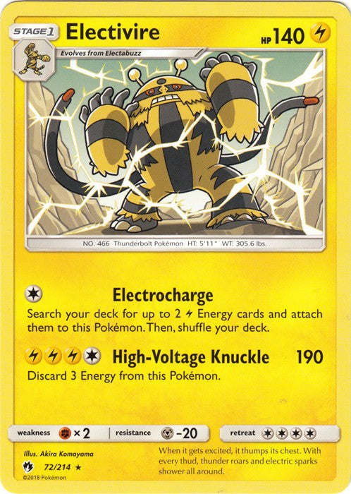 Electivire - 72/214 Pokemon » SM Lost Thunder Rare