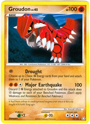 Pokemon Diamond and Pearl Legends Awakened Card - Groudon (R)
