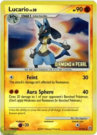Pokemon Burger King Rare Promo Single Card - Lucario 6/130