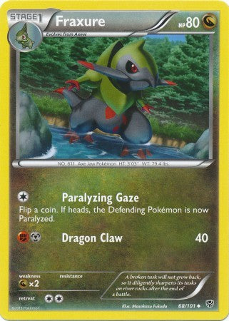 what pokemon set has 68 cards Fraxure 68/101