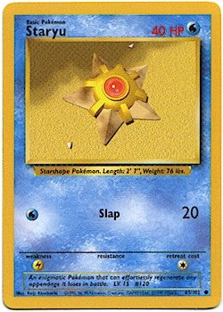 Pokemon Basic Common Card - Staryu 65/102