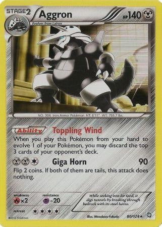 Aggron 80/124 - Pokemon Dragons Exalted Holo Rare Card Aggron 80/124 - Pokemon Dragons Exalted Holo Rare Card
