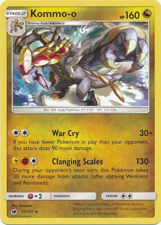 Pokemon Sun & Moon Crimson Invasion Rare Kommo-o #77 Pokemon Sun & Moon Crimson Invasion Rare Kommo-o #77