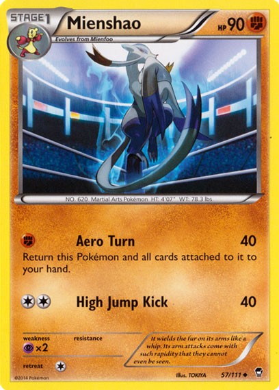 Mienshao 57/111 - Pokemon XY Furious Fists Card Mienshao 57/111 - Pokemon XY Furious Fists Card