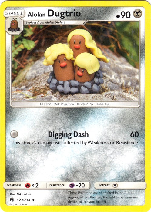 Alolan Dugtrio - 123/214 Pokemon » SM Lost Thunder Uncommon