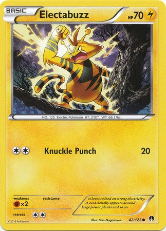 Electabuzz 42/122 Common - Pokemon XY Breakpoint Card
