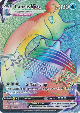Lapras VMAX - 203/202 - Hyper Rare Sword & Shield (Base Set) Singles
