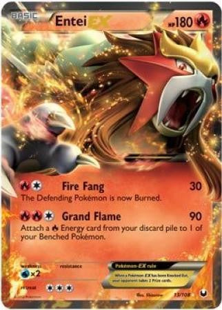 Pokemon Dark Explorers Ultra Rare Card - Entei-EX 13/108 Pokemon Dark Explorers Ultra Rare Card - Entei-EX 13/108