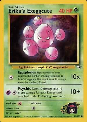 Pokemon Gym Heroes Common Card - Erika's Exeggcute 77/132