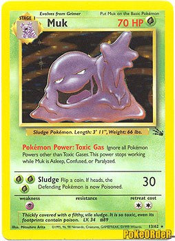 Pokemon Fossil Holo Card - Muk 13/62