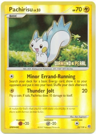 Pokemon Burger King Reverse Holo Promo Card - Pachirisu 35/130