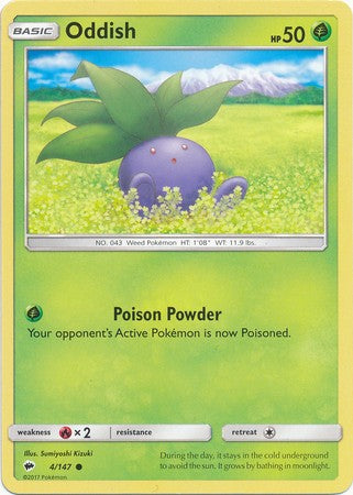 Oddish 4/147 Common - Pokemon Sun & Moon Burning Shadows Card